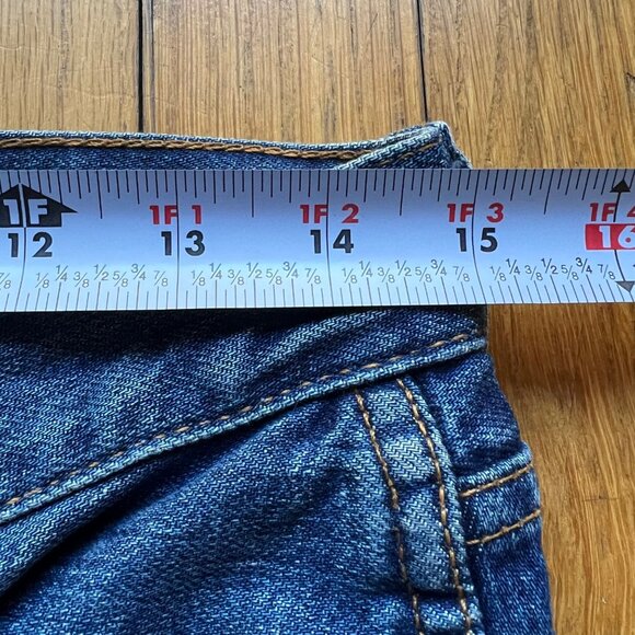 Re/Done Size 28 Blue Denim Double Needle High Waist Straight Leg ButtonFly Jeans - Picture 5 of 14